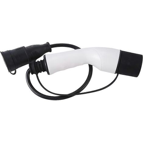 EV-Anschluss 16A Typ 2 Stecker auf Schuko Buchse, EV-Ladeadapter, kompatibel mit EV-Ladestationen, kompatibel mit Elektroautos, EU-Stecker (1/5)