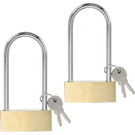 2 pièces Cadenas en laiton massif 3,8" Cadenas à anse longue (1/5)