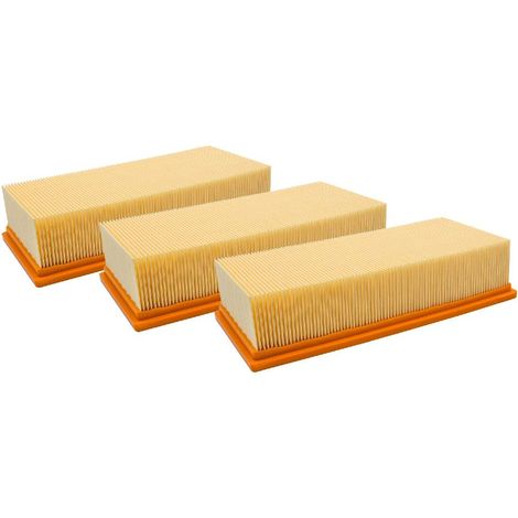 vhbw 3x filtro a pieghe piatte compatibile con Kärcher NT 65/2 Eco Tc, 65/2 Eco, 65/2 Ap Me, 65/2 Ap, 72/2 Eco Tc aspirapolvere - Elemento filtrante