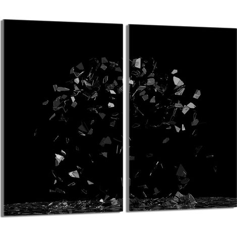 Plaque de protection en verre pour poêle 2x30x52 Noir (1/5)