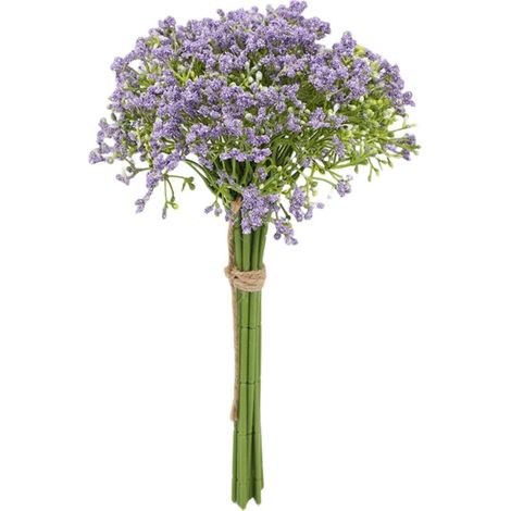 12 bouquets de gypsophile artificielle avec tiges, réalistes et réutilisables, pour la maison, les mariages, les fêtes, les compositions florales, la décoration et les accessoires photo. (1/5)