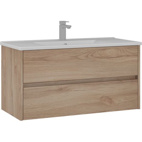 Waschtischunterschrank "Side 100 v3" – 100 x 45 x 52 cm – Eiche (1/5)