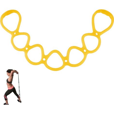 Trois couleurs de corde élastique en silicone pour le yoga et le fitness, dos ouvert, exercices pour les bras, jaune. (1/5)