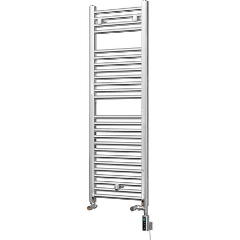 Roma - Chrome Dual Fuel Towel Rail H1230mm x W400mm Thermostatic WIFI - Straight (1/3)