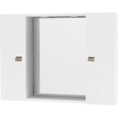 Miroir de salle de bain mod.198 avec 2 portes blanc