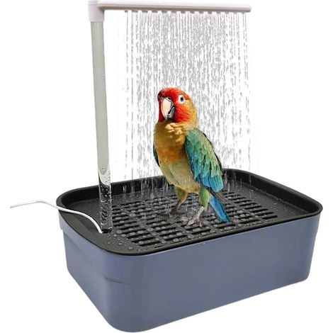 Douche Automatique pour Oiseaux avec Circulation d’Eau, Bain pour Cage et Fontaine, Accessoire pour Calopsittes et Inséparables, Système d’Eau Facile à Installer pour Cage à Oiseaux (1/5)