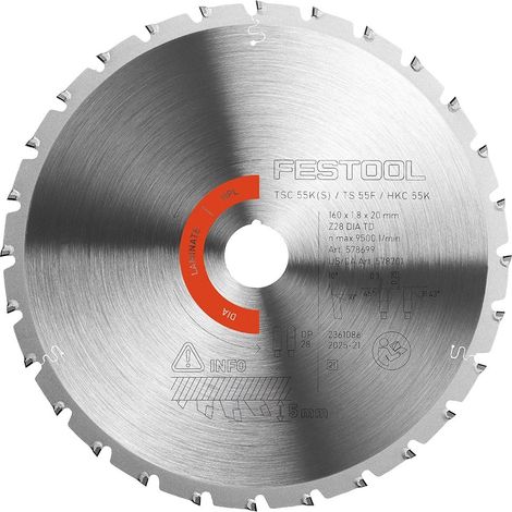 Festool 578699 Diamond Circular Saw Blade 160mm x 20mm 28T