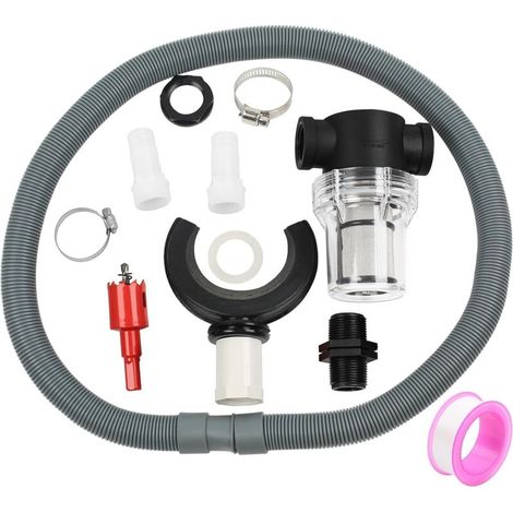 The 10-piece rain barrel connection kit includes 100cm connection pipe + filter + straw + 25mm pipe adapter. (1/5)