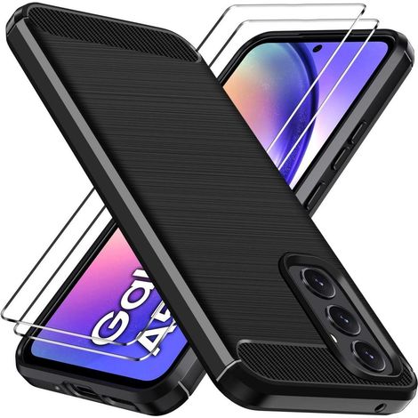 Coque de protection avec 2x verre trempé pour Samsung Galaxy A54 5G, qualité militaire, noir (1/5)