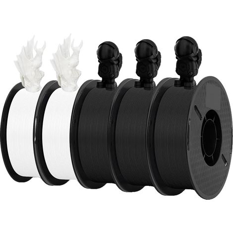 Filamento per stampante 3D, miscela di materiali versatile, resistente e con finitura lucida, PLA 3BK 2WT (1/2)