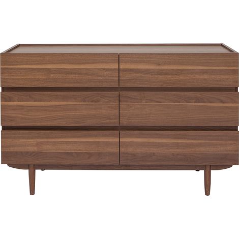 Kommode mit 6 Schubladen aus dunklem Holz B120 cm SANAA