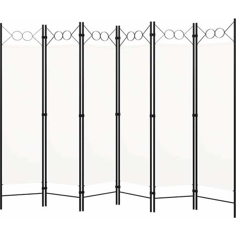 Cloison de séparation 6 panneaux Blanc 240x180 cm (1/5)