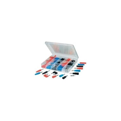 VOLTCRAFT SUBP84-03 Spina da laboratorio Ø perno: 4 mm Nero, Rosso, Blu, Argento 84 pz.