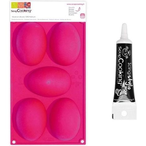 Moule à oeufs de Pâques + Stylo de glaçage noir
