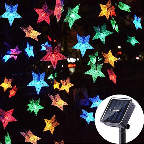 1 guirlande lumineuse solaire en gypsophile, 8 modes, étanche, pour jardin, cour, fête (multicolore) - AquaForge (1/3)