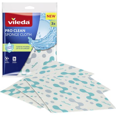 Vileda Schwammtuch Pro Clean 3er Pack biologisch abbaubar
