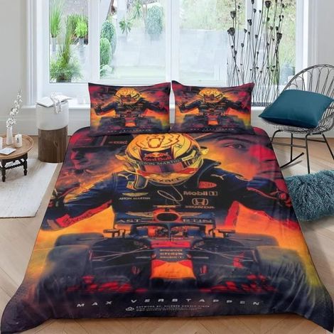 220x240cm-Max Verstappen Parure De Lit Avec Housse De Couette Personne En Et Taies D\'Oreiller Adulte, 3D Imprimé F1 Chaude En[H989]-Ywey (1/4)