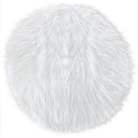 Jiajia AI, Jupe d'arbre de Noël en Fausse Fourrure Blanche pour jardin, terrasse et extérieur (1/4)