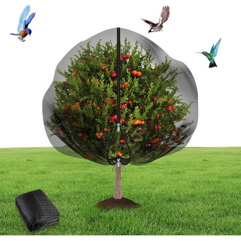 1-teiliges Gartenschutznetz, feines HDPE-Gewebe, Kordelzug und Reißverschluss, für Obstbäume (1/5)