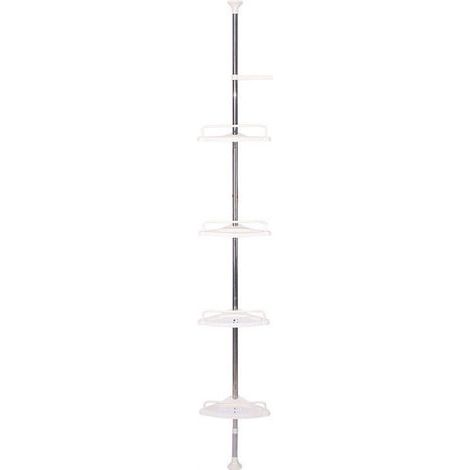 Shower shelf and shelf Telescopic shower shelf 100-320 cm Height-adjustable shower shelf without drilling Telescopic corner shelf with 4 baskets (1/5)