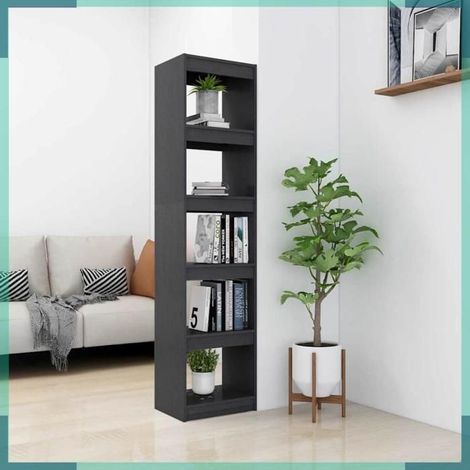 808150 Bibliothèque/Séparateur de pièce Gris 40x30x167,5 cm Pin massif (1/5)