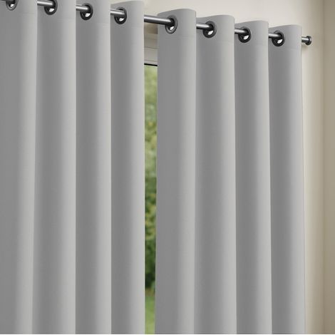 Lot de 2 Rideaux obscurcissants 135 x 240 cm Gris perle
