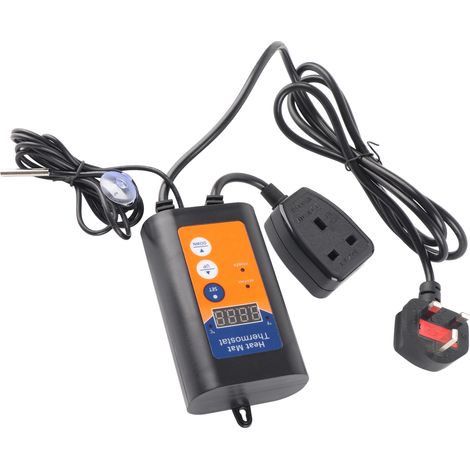 Contrôleur de température numérique à réponse rapide 1000 W pour reptiles, thermostat ABS pour serre domestique (Royaume-Uni, 230 V). (1/5)