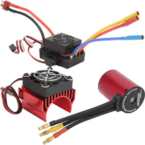 Moteur brushless 4300KV avec contrôleur 60A, 4 pôles, 12 emplacements, pour voiture/camion RC 1/10. (1/5)