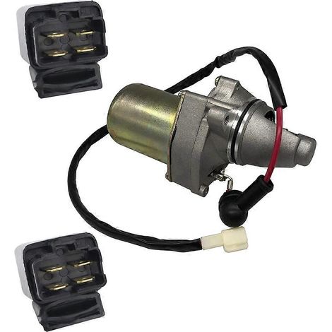Démarreur et relais pour quad Suzuki LT80 Quadsport 1987-2006 et quad Kawasaki KFX80 2003-2006, références 31100-40B01 et 31100-40B00 (1/5)