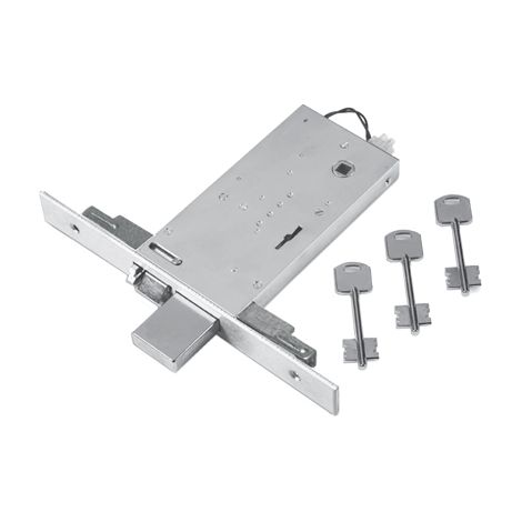 SERRATURA METALLO INFILARE ELETTRICA 69 FEB  B.Q ZIN F.MM 25 DM M4 TRIPL+SCR H.MM 81 E.MM 70