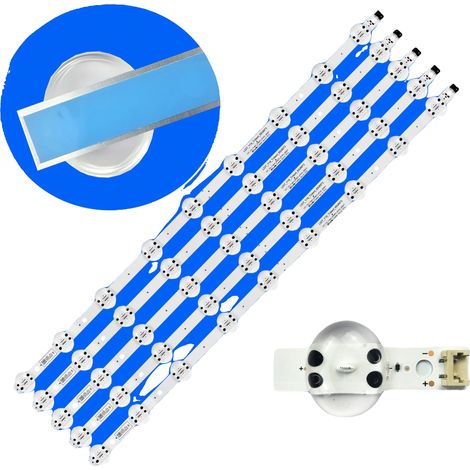 Tira de LED de 715 mm de largo, 9 LED, voltaje de 6 V, compatible con 65UM7300PUA, el paquete incluye 5 unidades. (1/5)