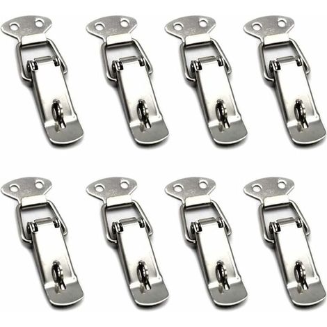 Pieces Lever Latch Spring Loaded Catch Stainless Steel Toggle Latch for Tool Box, Drawer, Cabinet and Trunk - Silver (1/5)