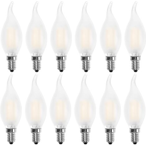 ZOLGINAH E14 Flammeneffekt LED Lampe – Kerzenform – Warmweiß 2700K – 4W entspricht 40W Glühlampe – 400 lm – 12er-Pack