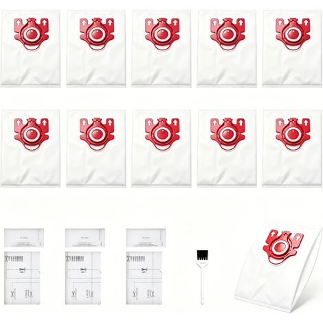 AIHOM – Lot de 10 Sacs Aspirateur pour Miele GN, Sacs à Poussière de Rechange, Sac Collecteur Haute Filtration, Compatible avec Complete C1 C2 C3,Classic C1et SE Rouge (1/5)