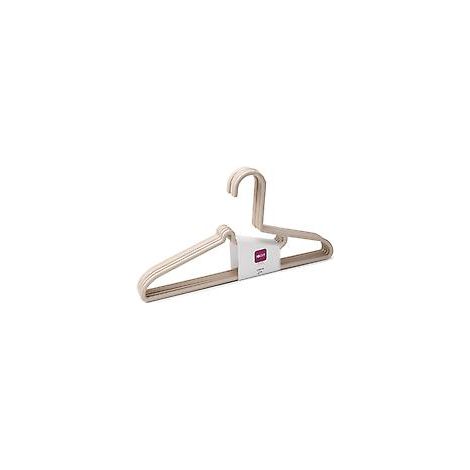 10 Stück Kleiderbügel aus Kunststoff, rutschfest, robust, Wäscheständer (Hellbraun) (1/2)