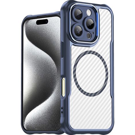 Custodia in silicone MagSafe della serie Leading per iPhone 16 Pro Max - Blu (1/5)