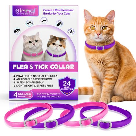 Collier anti-puces et tiques pour chat - Protection efficace contre les parasites - Réglable et imperméable