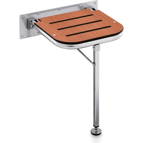 BELTRAN 2616 ASIDEROS Asiento Plato Ducha Con Pata Inox Asiento Cerezo - ref: 064-2616