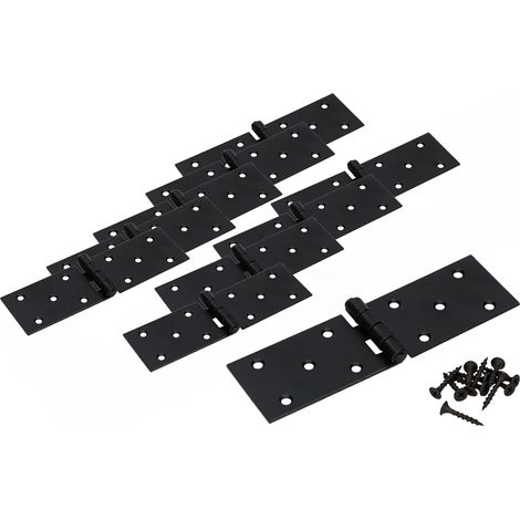 KOTARBAU Lot de 10 charnières de meuble roulées noires pour meubles (150 x 45 mm) (1/5)