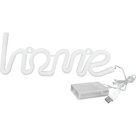 Enseigne lumineuse LED néon blanche motif HOMEPour décoration murale, lampe unique pour mariage, fête, bar.
