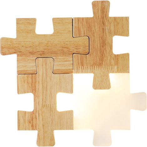 Éclairage de la pièce, Applique Murale à Blocs de Construction à LED, luminaires à LED, 12 W, for l'allée du Couloir d'entrée de Chevet（Couleur du bois） (1/3)