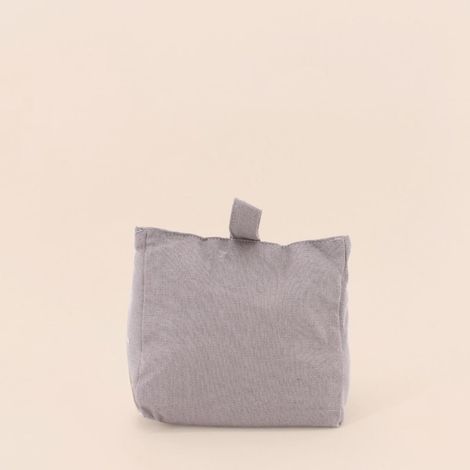 Bloque porte en tissu gris effet lin (1/4)