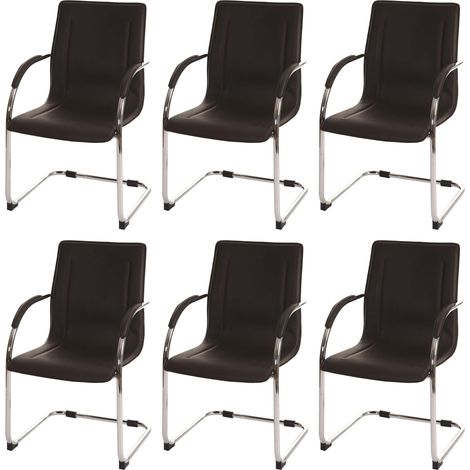 Set 6x sedie ufficio a slitta Samara acciaio 56x56x93cm marrone