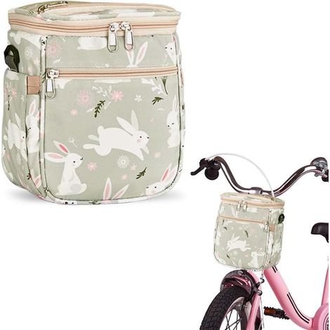 Wasserdichte Fahrradtasche aus Canvas, Fahrradkorb für Kinder, Lenkertasche für Jungen und Mädchen, Fahrradtasche für Kleinkinder, Roller, Dreirad, Fahrrad (1/5)