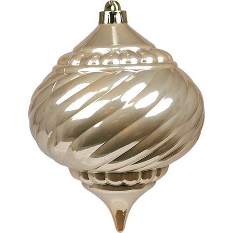 ARPIMEX Sfera Goccia Rigata di Natale D 150 Mm Plastica Beige