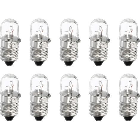 10 E10 24V 2W warmgelbe Glas-Metall-Glühbirnen für Taschenlampen, Instrumente und Signalgeräte (1/5)