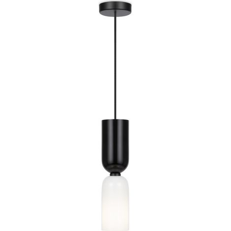 Maytoni Memory Plafonnier moderne à suspension fine noire, 1 x E14, blanc, abat-jour noir