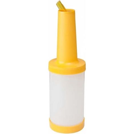 Distributeur de jus jaune 1L avec couvercle, service rapide pour bars et maison