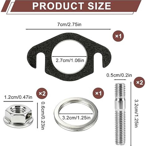 Exhaust Gaskets and Studs Kit for Scooter 50cc 2Stroke (1/4)