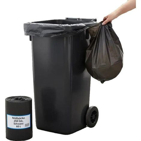 Sacchi per la spazzatura resistenti ed ecologici, neri (1/2)